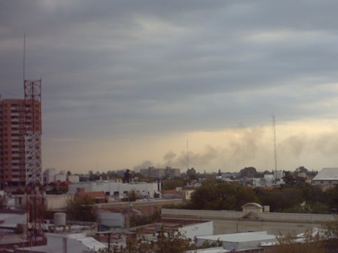 Humo - Vista desde la Facultad - San Luis - Argentina